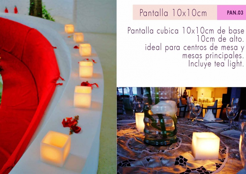 Pantalla de cera con tea light para centros de mesa y decoracion de boda y eventos sociales