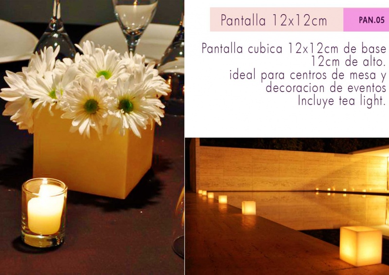 Pantalla de cera con tea light para centros de mesa y decoracion de boda y eventos sociales