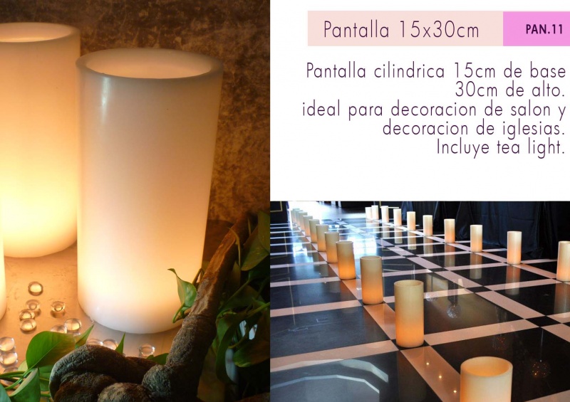 Pantalla de cera con tea light para centros de mesa y decoracion de boda y eventos sociales