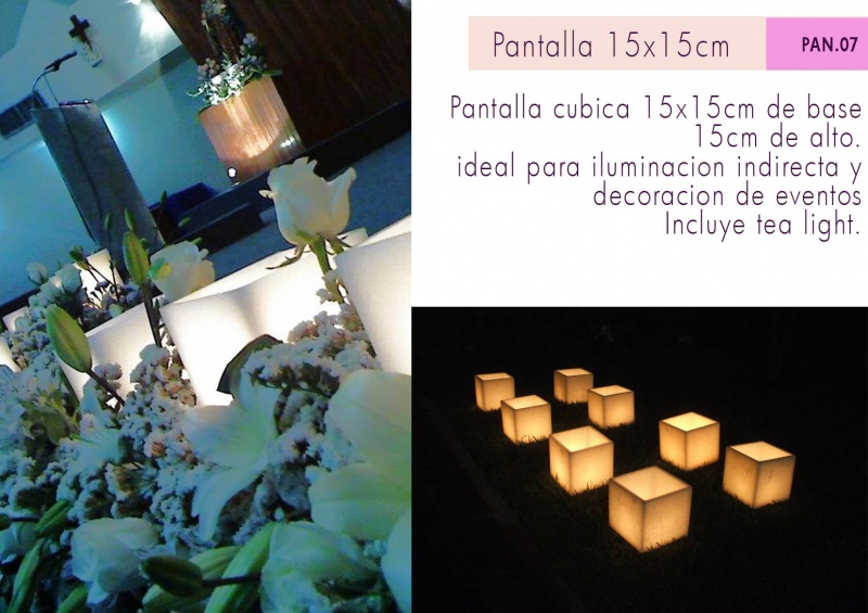 Pantalla de cera con tea light para centros de mesa y decoracion de boda y eventos sociales