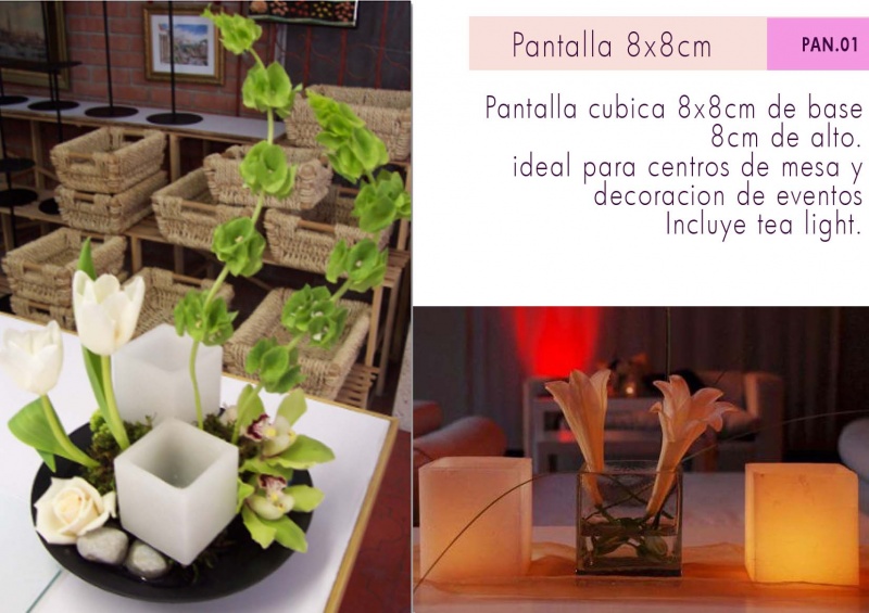 Pantalla de cera con tea light para centros de mesa y decoracion de boda y eventos sociales