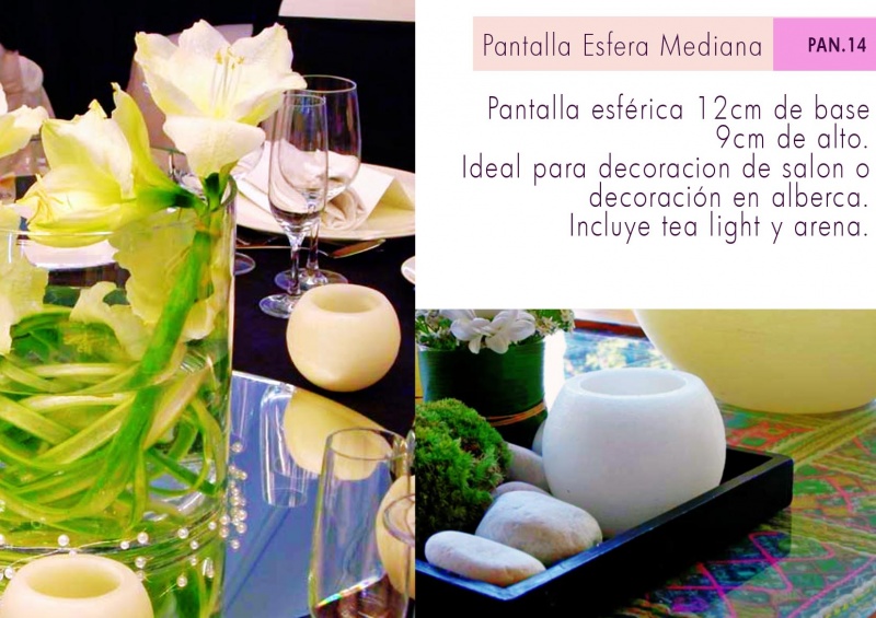 Pantalla de cera con tea light para centros de mesa y decoracion de boda y eventos sociales