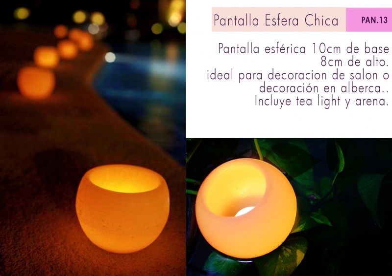 Pantalla de cera con tea light para centros de mesa y decoracion de boda y eventos sociales