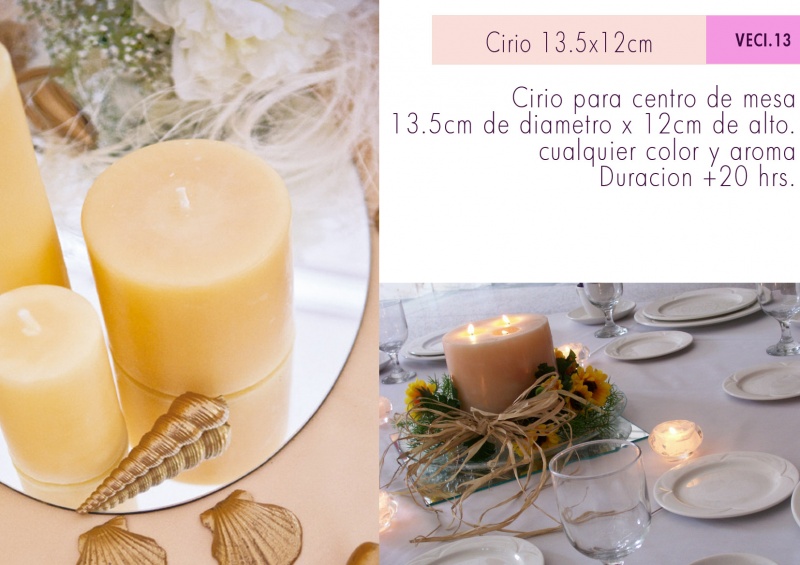 Cirios y velas para boda aluzza