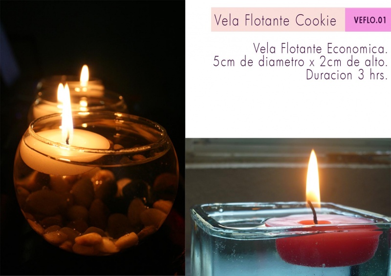 vela flotante para decoracion y complemento de centro de mesa.