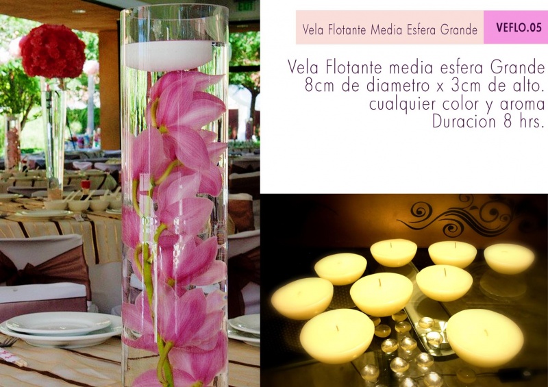 velas flotantes para centros de mesa o decoración de eventos